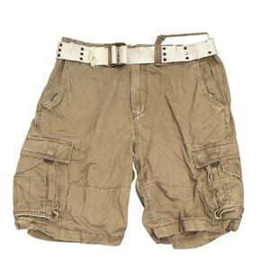 American Rag Cargo Shorts Mens Size 34 Brown Cotton Utility With Belt